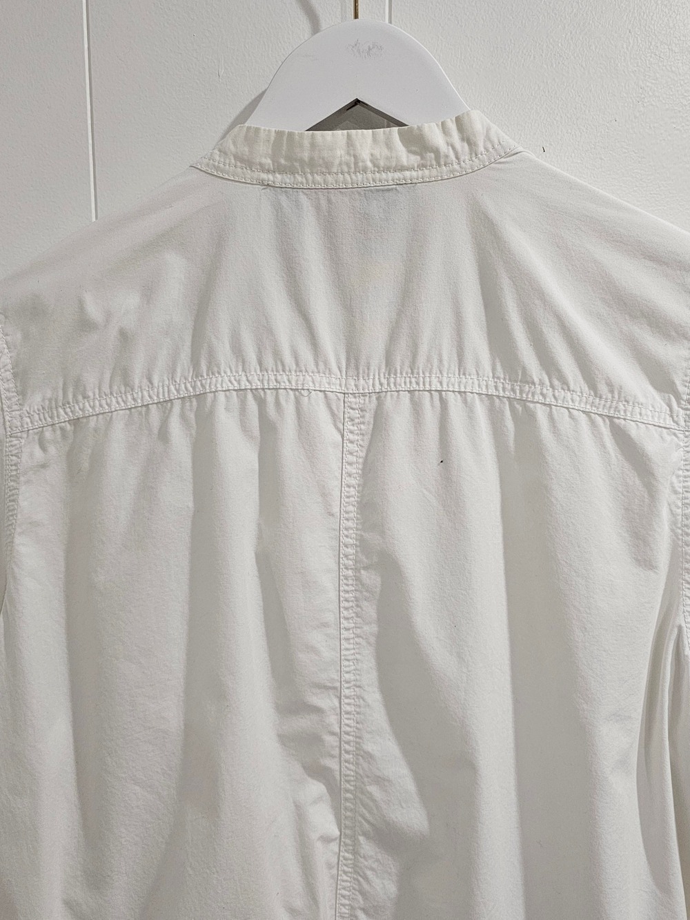 MXM White Utility Jacket Size 16 Short Sleeve Zip Front Cargo Minimalist Y2K - Picture 8 of 12